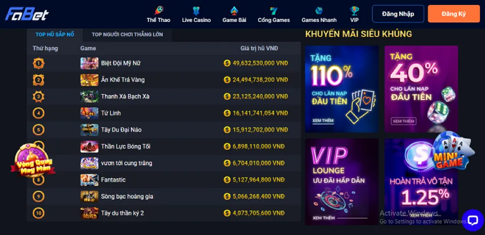 Đặc quyền độc quyền của m8win VIP